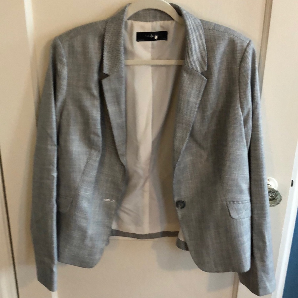 Blue and white patterned blazer from the limited